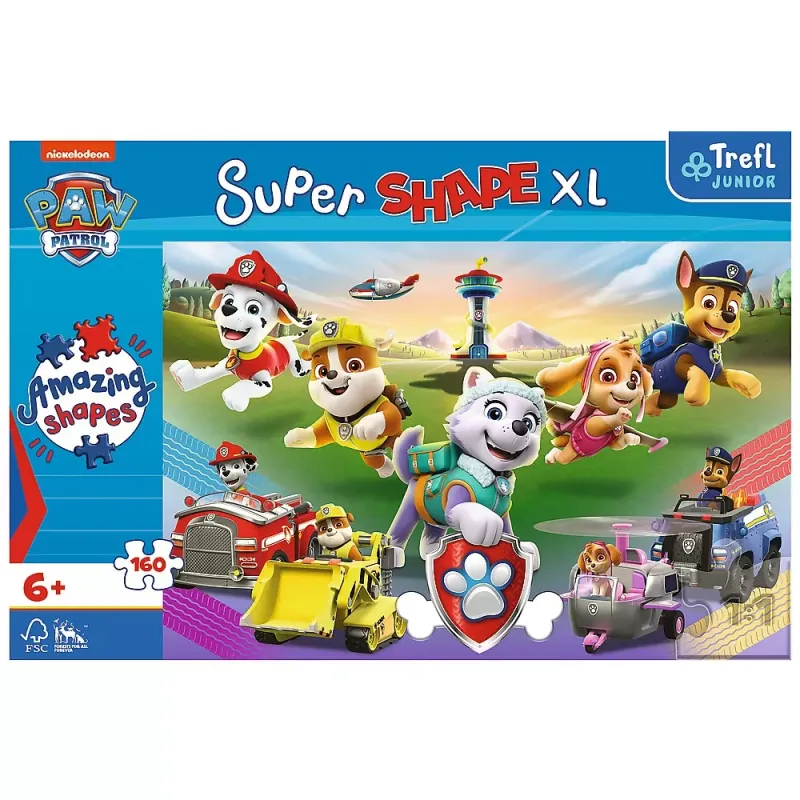 PUZZLE TREFL PRIMO SUPER SHAPE XXL 160 PATRULA CĂȚELUSILOR