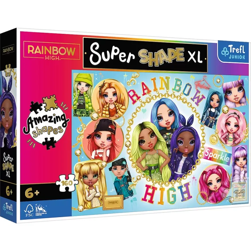 PUZZLE TREFL PRIMO SUPER SHAPE XXL 160 RAINBOW HIGH PRIETENELE COLORATE