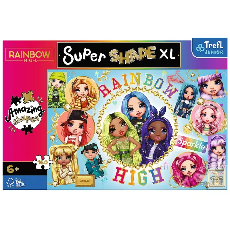 PUZZLE TREFL PRIMO SUPER SHAPE XXL 160 RAINBOW HIGH PRIETENELE COLORATE