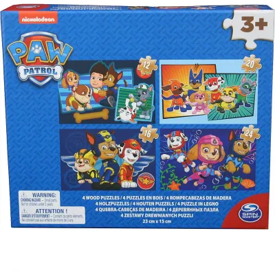 PATRULA CĂȚELUSILOR PUZZLE 4IN1 DIN LEMN