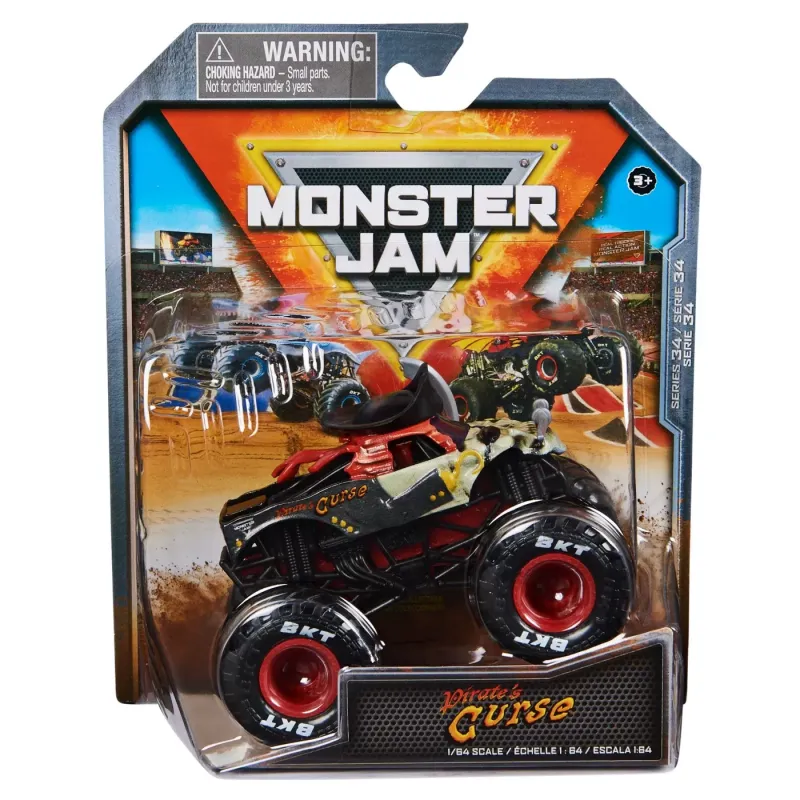 MONSTER JAM MAȘINUȚĂ METALICĂ PIRATES CURSE SCARA 1 LA 64
