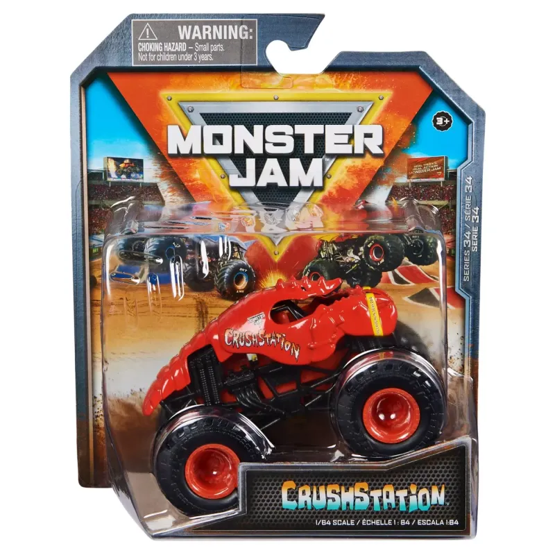 MONSTER JAM MAȘINUȚĂ METALICĂ CRUSHSTATION SCARA 1 LA 64