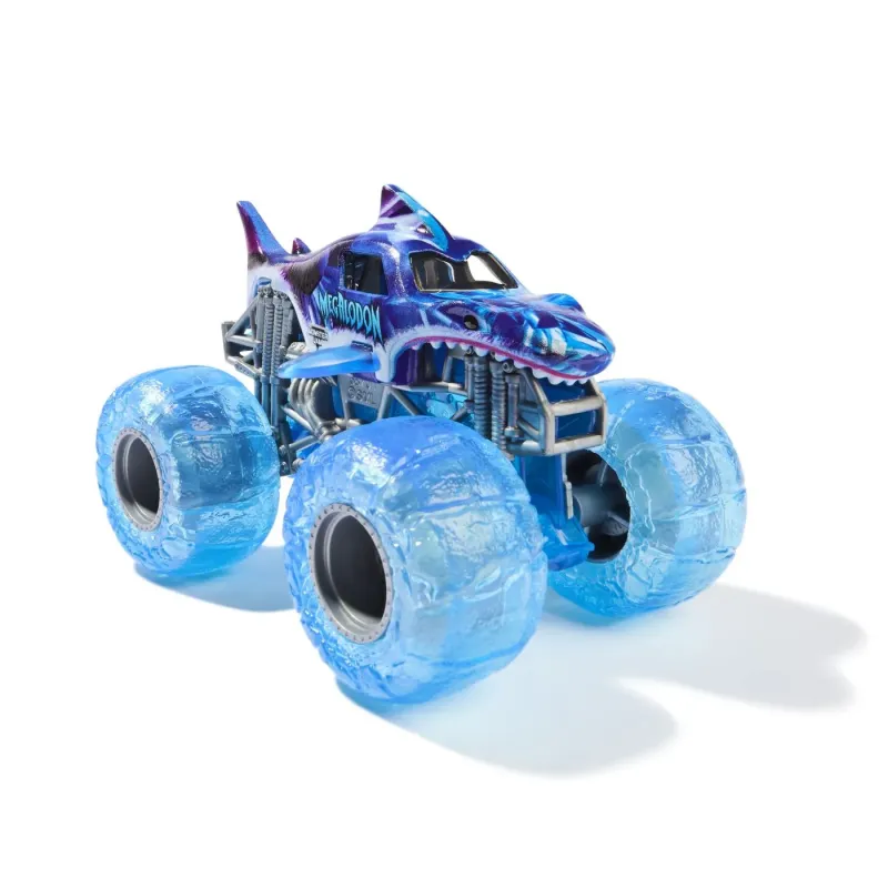 MONSTER JAM MAȘINUȚĂ METALICĂ MEGALODON MOV SCARA 1 LA 64