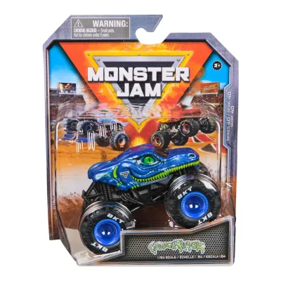 MONSTER JAM MAȘINUȚĂ METALICĂ VELOCIRAPTOR SCARA 1 LA 64