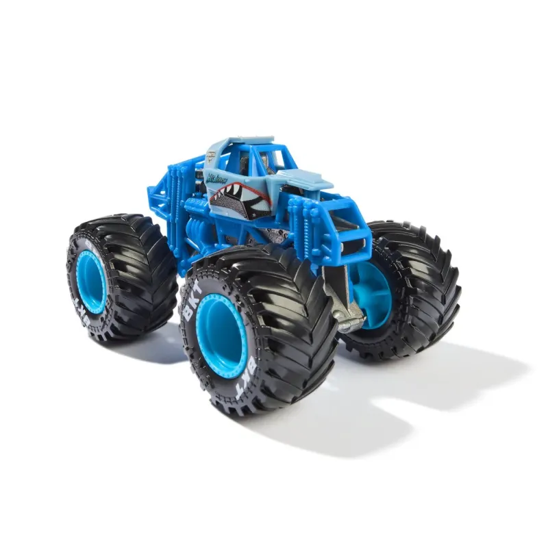 MONSTER JAM MAȘINUȚĂ METALICĂ MEGALODON ALBASTRU SCARA 1 LA 64