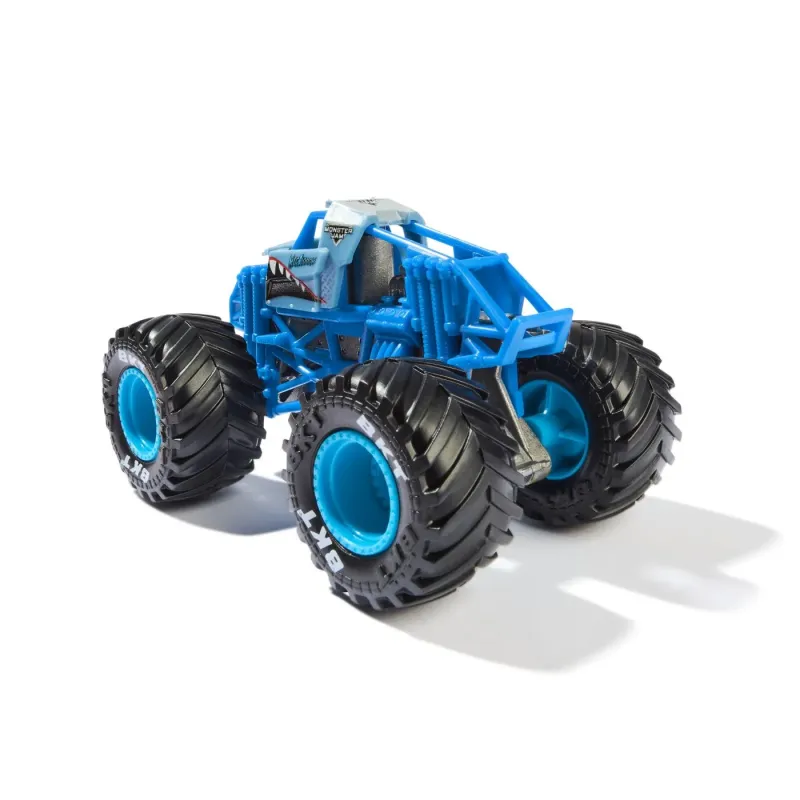 MONSTER JAM MAȘINUȚĂ METALICĂ MEGALODON ALBASTRU SCARA 1 LA 64