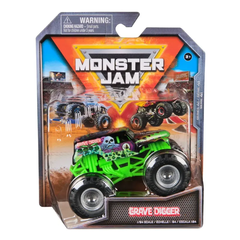 MONSTER JAM MAȘINUȚĂ METALICĂ GRAVE DIGGER SCARA 1 LA 64