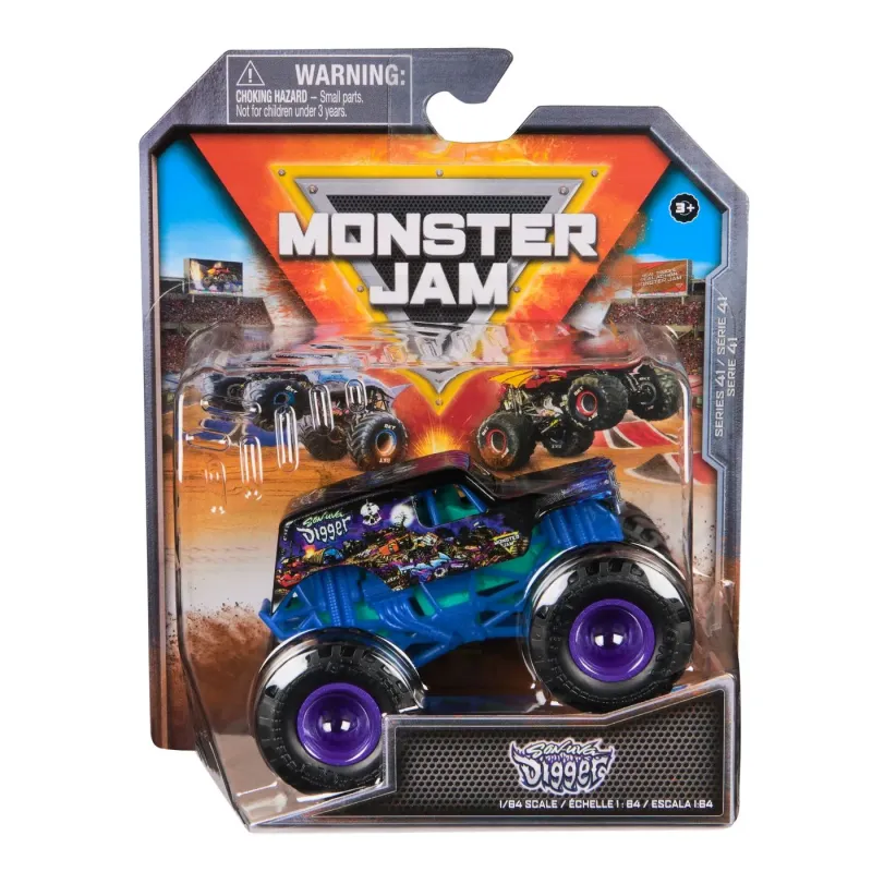 MONSTER JAM MAȘINUȚĂ METALICĂ SON-UVA DIGGER SCARA 1 LA 64