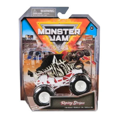 MONSTER JAM MAȘINUȚĂ METALICĂ RACING STRIPES SCARA 1 LA 64