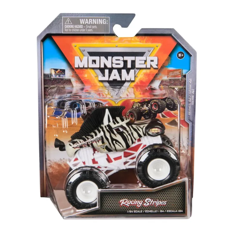 MONSTER JAM MAȘINUȚĂ METALICĂ RACING STRIPES SCARA 1 LA 64