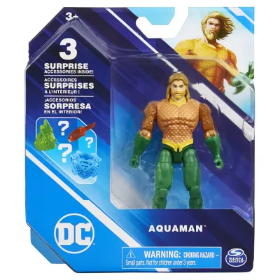 FIGURINĂ AQUAMAN 10CM FLEXIBILA CU ACCESORII