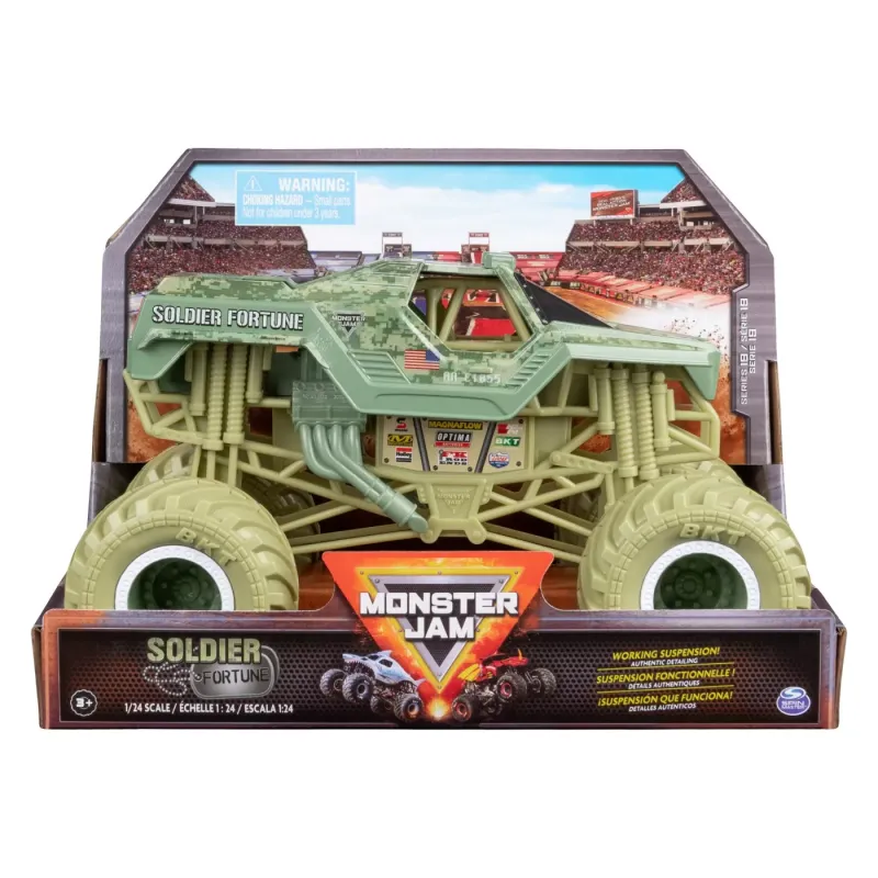 MONSTER JAM MAȘINUȚĂ METALICĂ SOLDIER FORTUNE SCARA 1:24