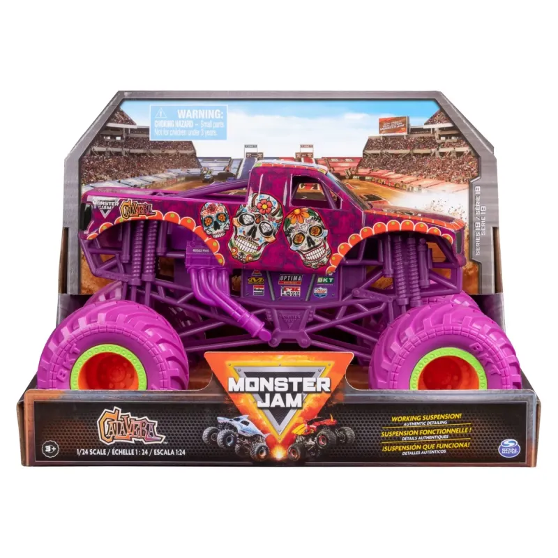 MONSTER JAM MAȘINUȚĂ METALICĂ CALAVERA SCARA 1:24