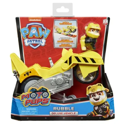 PATRULA CĂȚELUSILOR MOTO PUPS RUBBLE ȘI MOTOCICLETĂ DELUXE