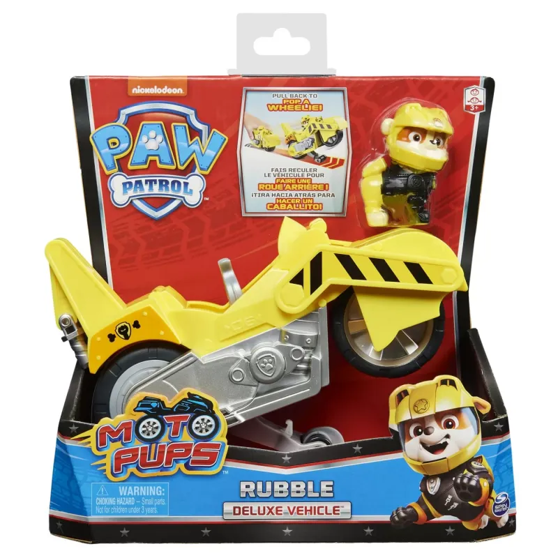 PATRULA CĂȚELUSILOR MOTO PUPS RUBBLE ȘI MOTOCICLETĂ DELUXE