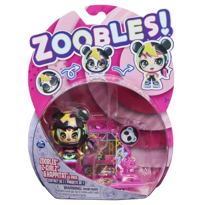 ZOOBLES Z-GIRLZ FIGURINĂ DE TRANSFORMARE FETITA URSULET PANDA