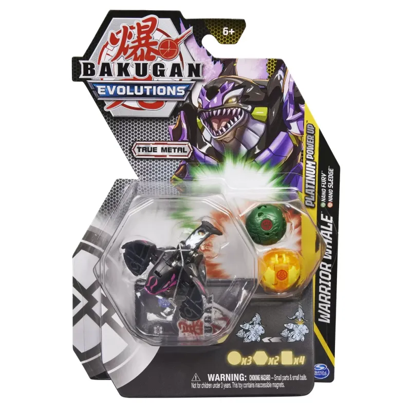 BAKUGAN PLATINUM POWERUP S4 WARRIOR WHALE NANO FURY ȘI NANO SLEDGE