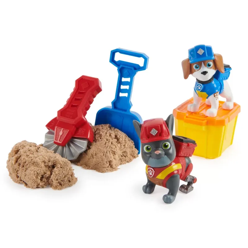 PATRULA CĂȚELUSILOR ECHIPA RUBBLE SET 2 FIGURINE CHARGER ȘI WHEELER