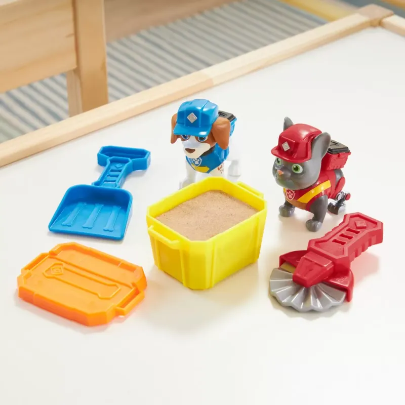 PATRULA CĂȚELUSILOR ECHIPA RUBBLE SET 2 FIGURINE CHARGER ȘI WHEELER