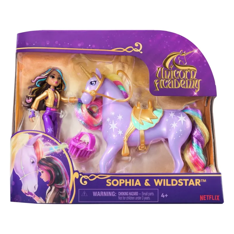 UNICORN ACADEMY SET SOPHIA ȘI WILDSTAR CU ACCESORII DE CALARIE