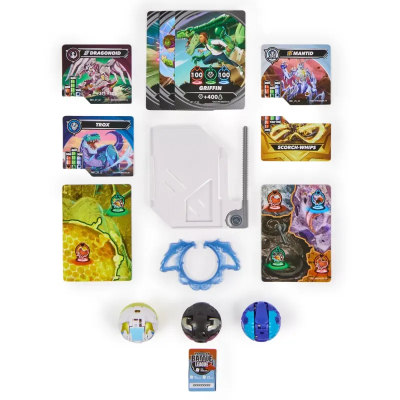 BAKUGAN STARTER PACK MANTID, TITANIUM DRAGONOID ȘI TROX