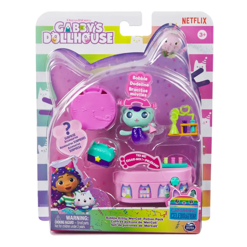 GABBYS DOLLHOUSE BOBBLE KITTY MERCAT ȘI CAMERA POTIUNILOR