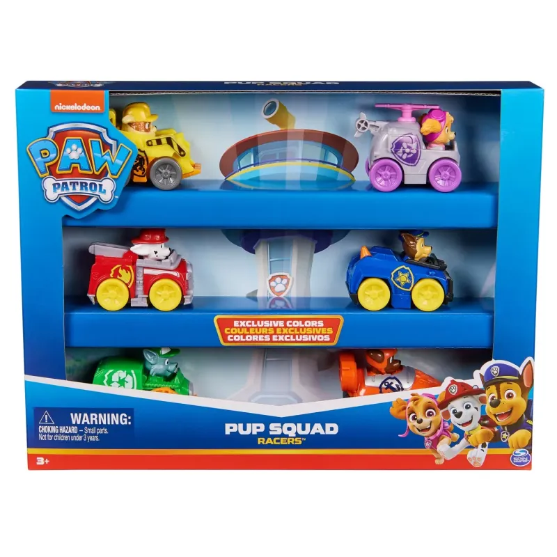 PATRULA CĂȚELUSILOR PUP SQUAD RACERS PACHET CADOU 6 VEHICULE DE BAZA