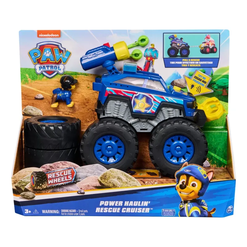 PATRULA CĂȚELUSILOR RESCUE WHEELS MAȘINUȚĂ POWER HAULIN CHASE