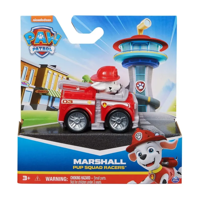 PATRULA CĂȚELUSILOR PUP SQUAD RACERS VEHICUL CU FIGURINĂ MARSHALL
