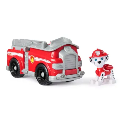 PATRULA CĂȚELUSILOR SET VEHICUL DE BAZA MAȘINĂ DE POMPIERI ȘI FIGURINĂ MARSHALL