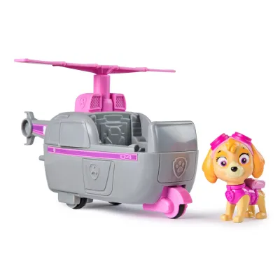 PATRULA CĂȚELUSILOR SET VEHICUL DE BAZA ELICOPTER ȘI FIGURINĂ SKYE