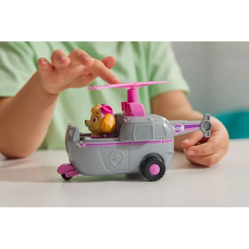 PATRULA CĂȚELUSILOR SET VEHICUL DE BAZA ELICOPTER ȘI FIGURINĂ SKYE