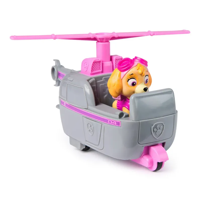 PATRULA CĂȚELUSILOR SET VEHICUL DE BAZA ELICOPTER ȘI FIGURINĂ SKYE