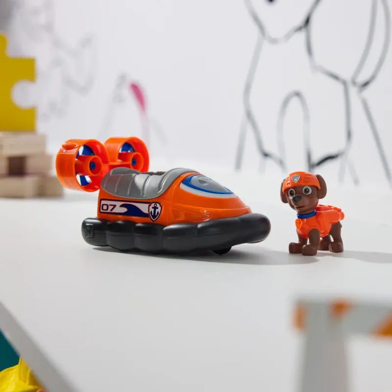 PATRULA CĂȚELUSILOR SET VEHICUL DE BAZA HOVERCRAFT ȘI FIGURINĂ ZUMA