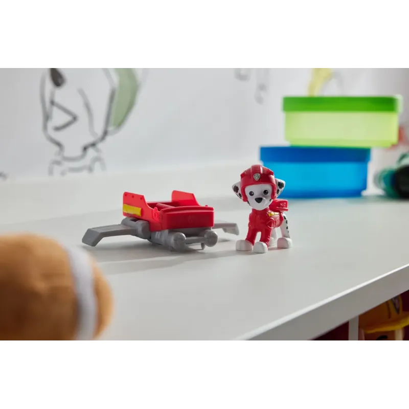 PATRULA CĂȚELUSILOR ACTION PUPS SET VEHICUL DE SALVARE HOVERBOARD ȘI FIGURINĂ MARSHALL 5 CM
