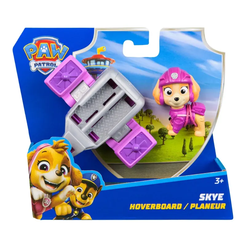 PATRULA CĂȚELUSILOR ACTION PUPS SET VEHICUL DE SALVARE HOVERBOARD ȘI FIGURINĂ SKYE 5 CM
