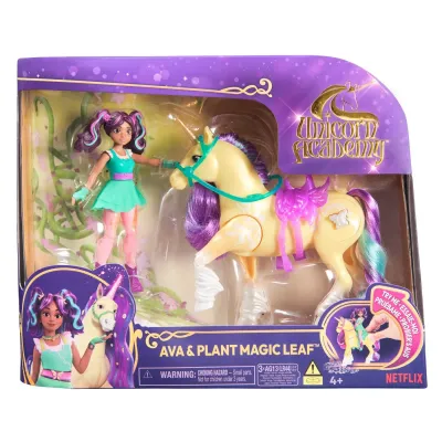 UNICORN ACADEMY SET PAPUSA AVA ȘI UNICORNUL LEAF PLANTA MAGICA
