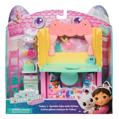 GABBYS DOLLHOUSE FILMUL CAMERE PENTRU CASA DE PAPUSI A LUI GABBY BUCATARIE CU FIGURINE ȘI ACCESORII