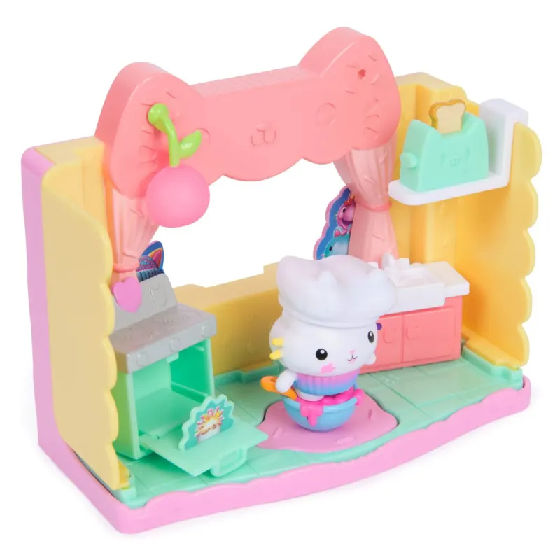 GABBYS DOLLHOUSE FILMUL CAMERE PENTRU CASA DE PAPUSI A LUI GABBY BUCATARIE CU FIGURINE ȘI ACCESORII