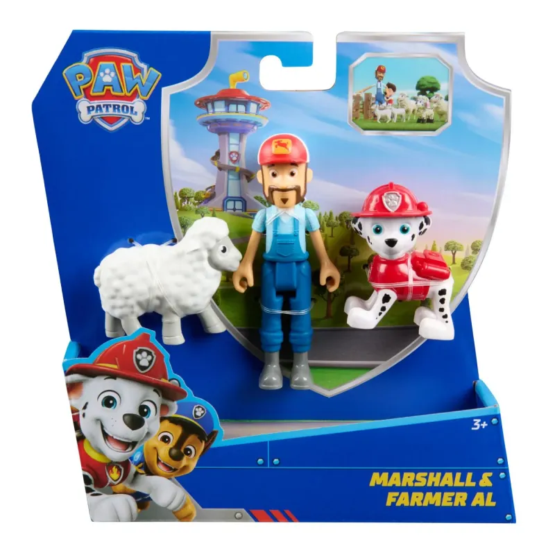 PATRULA CĂȚELUSILOR SET 3 FIGURINE MARSHALL ȘI FERMIERUL AL