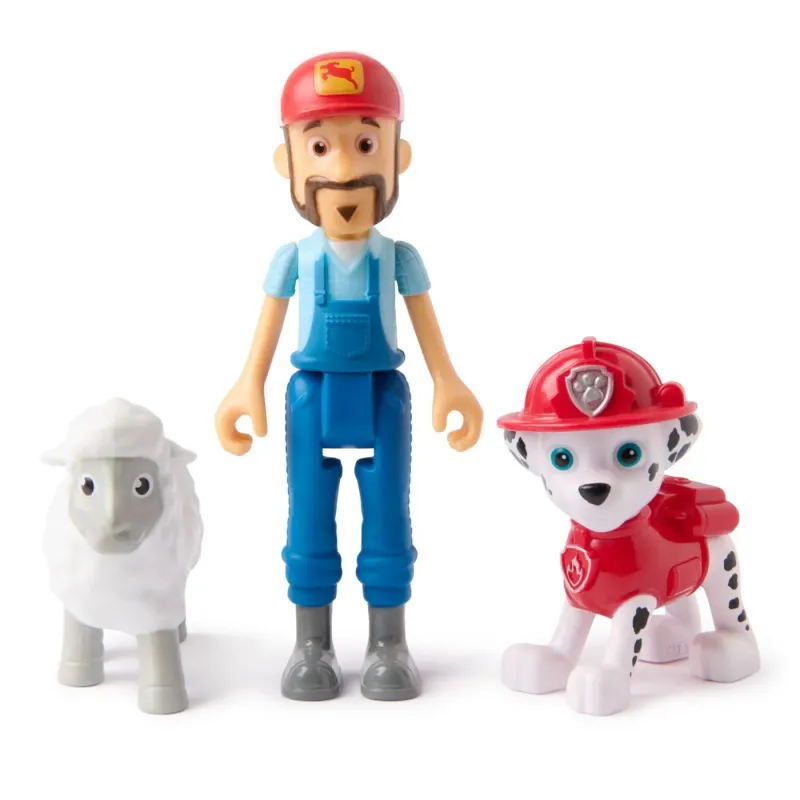 PATRULA CĂȚELUSILOR SET 3 FIGURINE MARSHALL ȘI FERMIERUL AL