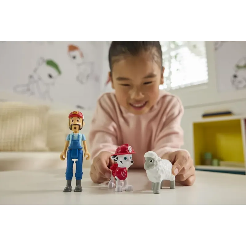 PATRULA CĂȚELUSILOR SET 3 FIGURINE MARSHALL ȘI FERMIERUL AL