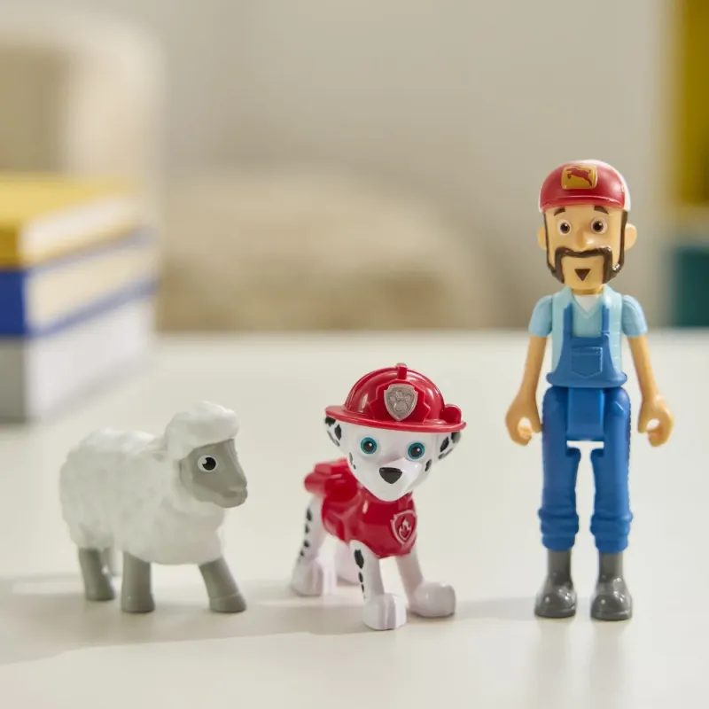 PATRULA CĂȚELUSILOR SET 3 FIGURINE MARSHALL ȘI FERMIERUL AL