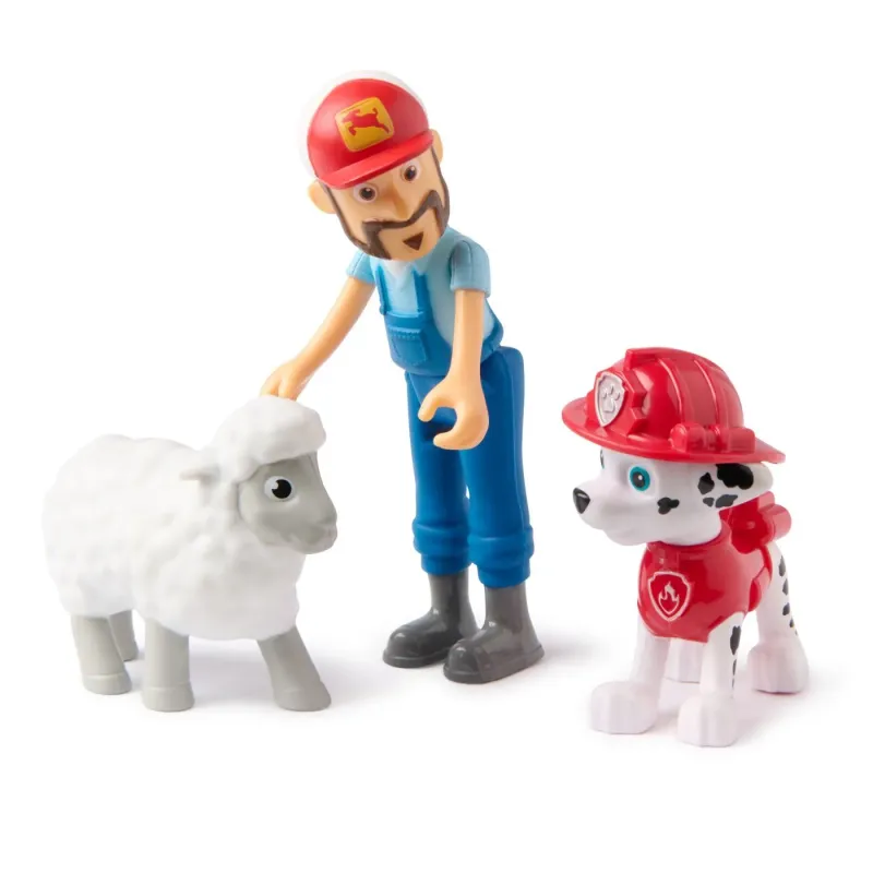 PATRULA CĂȚELUSILOR SET 3 FIGURINE MARSHALL ȘI FERMIERUL AL