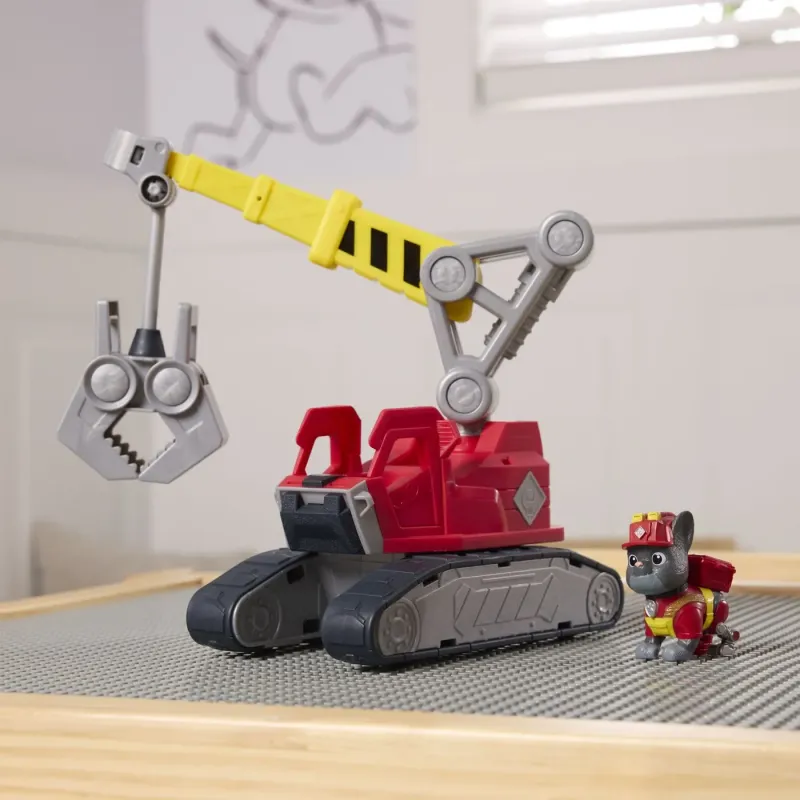PATRULA CĂȚELUSILOR RUBBLE ȘI ECHIPA SET VEHICUL EXCAVATOR ȘI FIGURINĂ CHARGER
