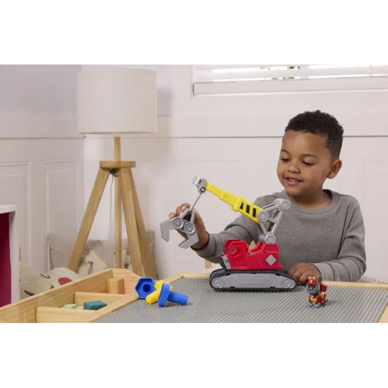 PATRULA CĂȚELUSILOR RUBBLE ȘI ECHIPA SET VEHICUL EXCAVATOR ȘI FIGURINĂ CHARGER