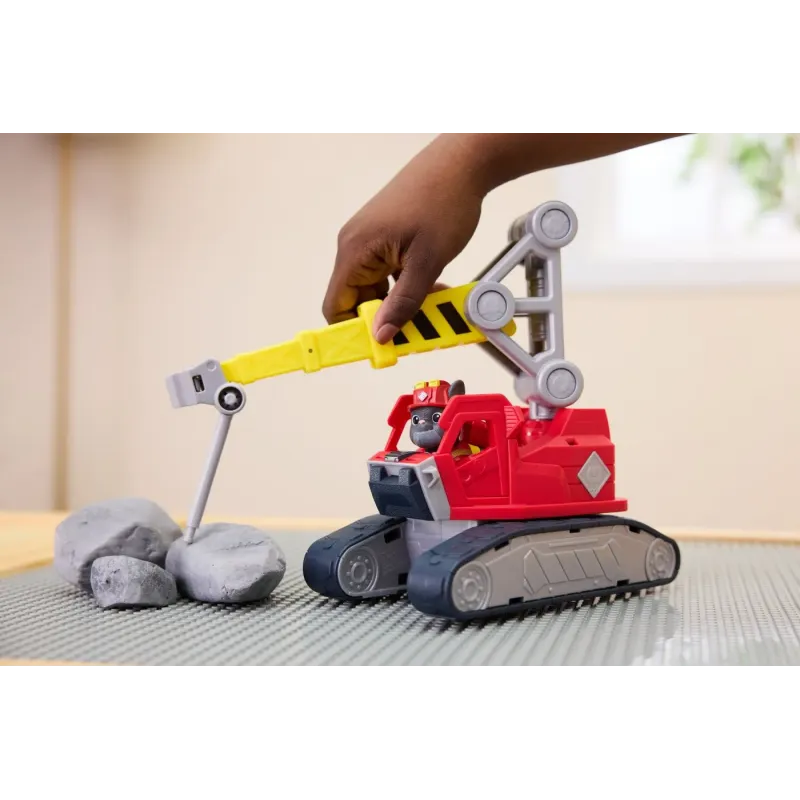 PATRULA CĂȚELUSILOR RUBBLE ȘI ECHIPA SET VEHICUL EXCAVATOR ȘI FIGURINĂ CHARGER