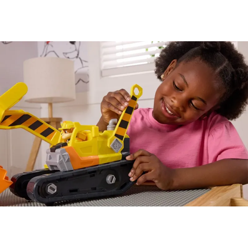 PATRULA CĂȚELUSILOR RUBBLE ȘI ECHIPA VEHICUL BULDOZER MULTIFUNCTIONAL 2 IN 1