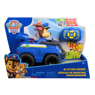 PATRULA CĂȚELUSILOR VEHICUL CU TELECOMANDĂ ACTION CRUISER ȘI FIGURINĂ CHASE