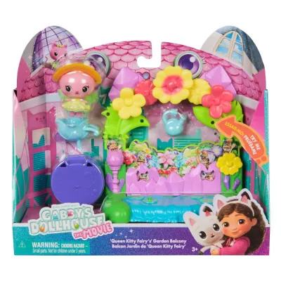 GABBYS DOLLHOUSE FILMUL SET BALCONUL GRADINA ȘI FIGURINĂ ZANA REGINA KITTY CU  ACCESORII